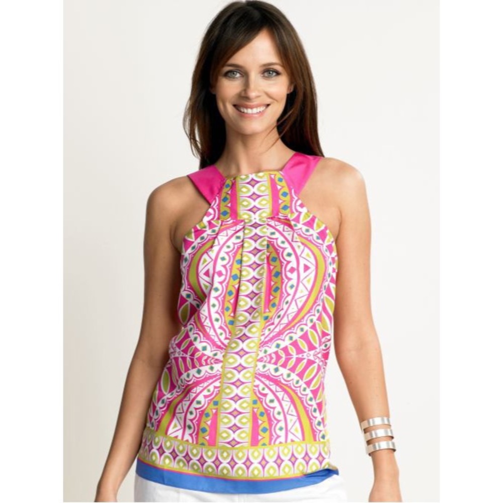BANANA REPUBLIC | 100% Silk Ethnic/Geometric Top